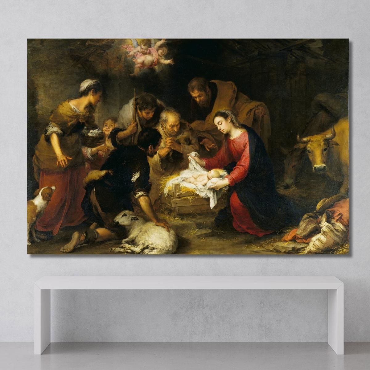 The Adoration Of The Shepherds Bartolomé Estebán Murillo bem24 canvas print 