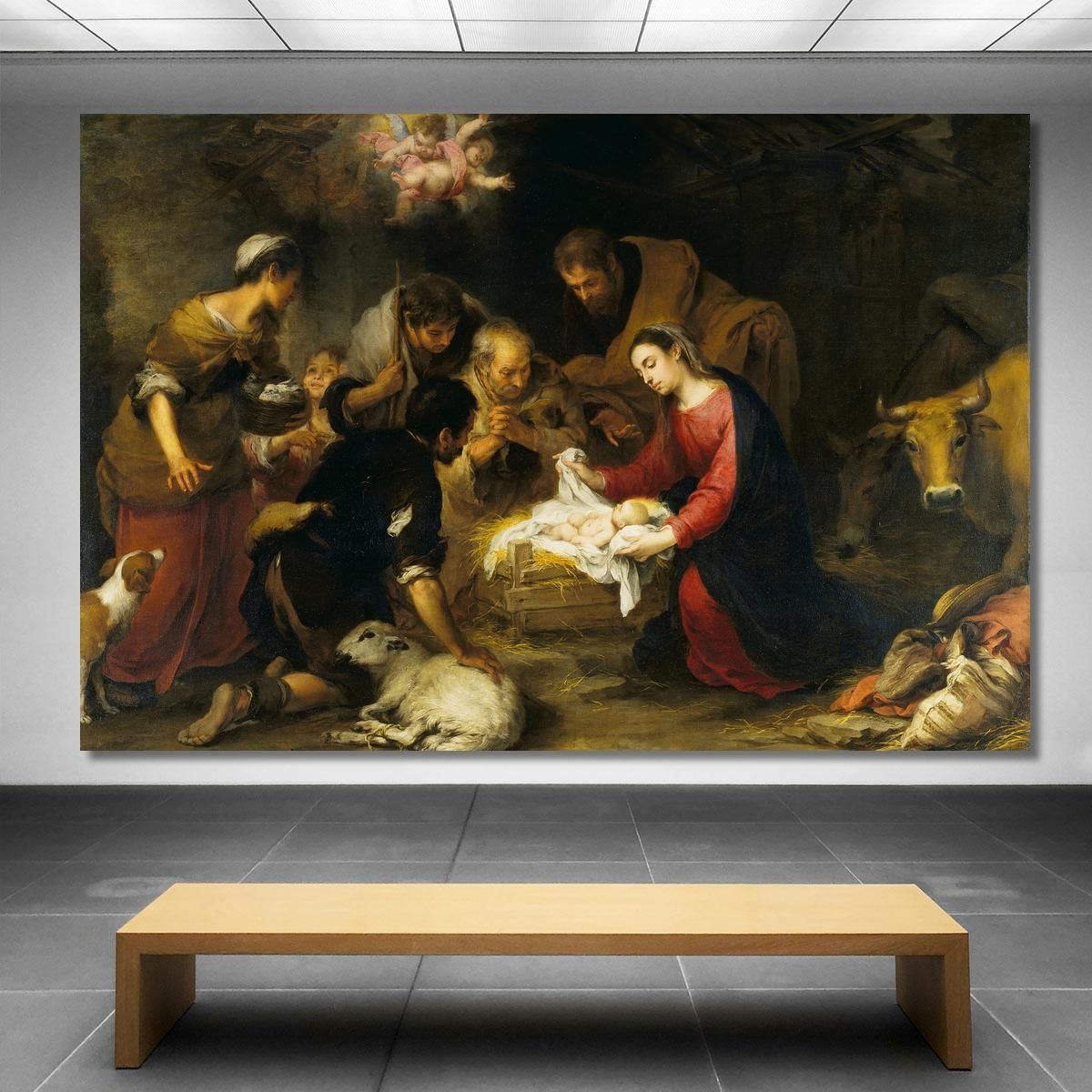 The Adoration Of The Shepherds Bartolomé Estebán Murillo bem24 canvas print 