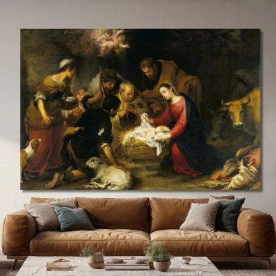 The Adoration Of The Shepherds Bartolomé Estebán Murillo bem24 canvas print 