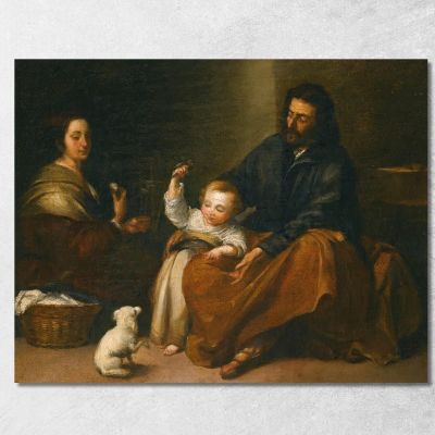 The Holy Family In An Interior Bartolomé Estebán Murillo bem34 canvas print 