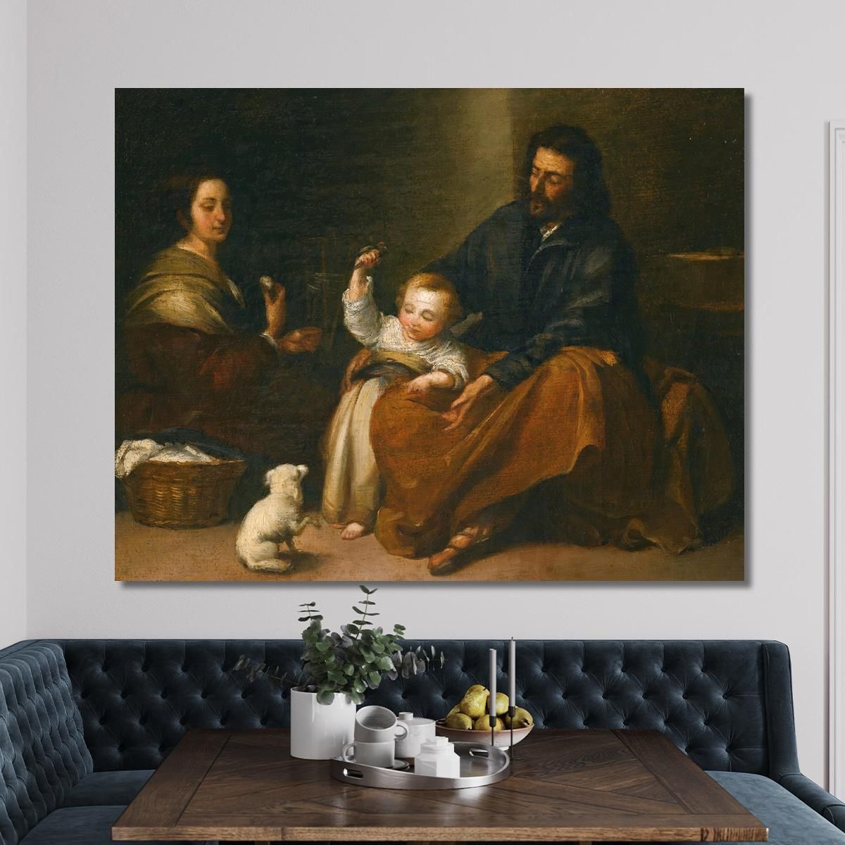 The Holy Family In An Interior Bartolomé Estebán Murillo bem34 canvas print 
