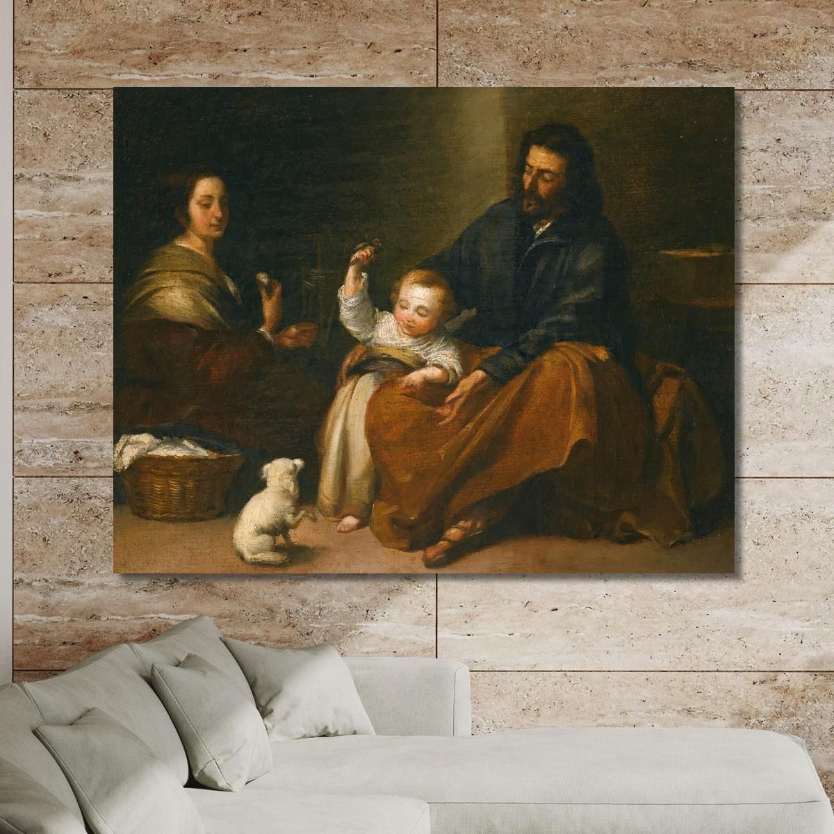 The Holy Family In An Interior Bartolomé Estebán Murillo bem34 canvas print 