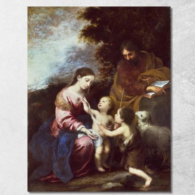 The Holy Family With The Infant Baptist Bartolomé Estebán Murillo bem35 canvas print 