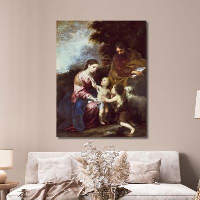 The Holy Family With The Infant Baptist Bartolomé Estebán Murillo bem35 canvas print 