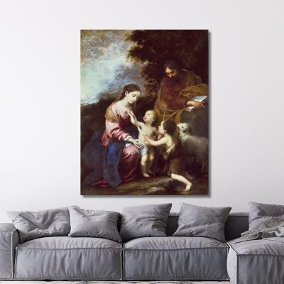 The Holy Family With The Infant Baptist Bartolomé Estebán Murillo bem35 canvas print 