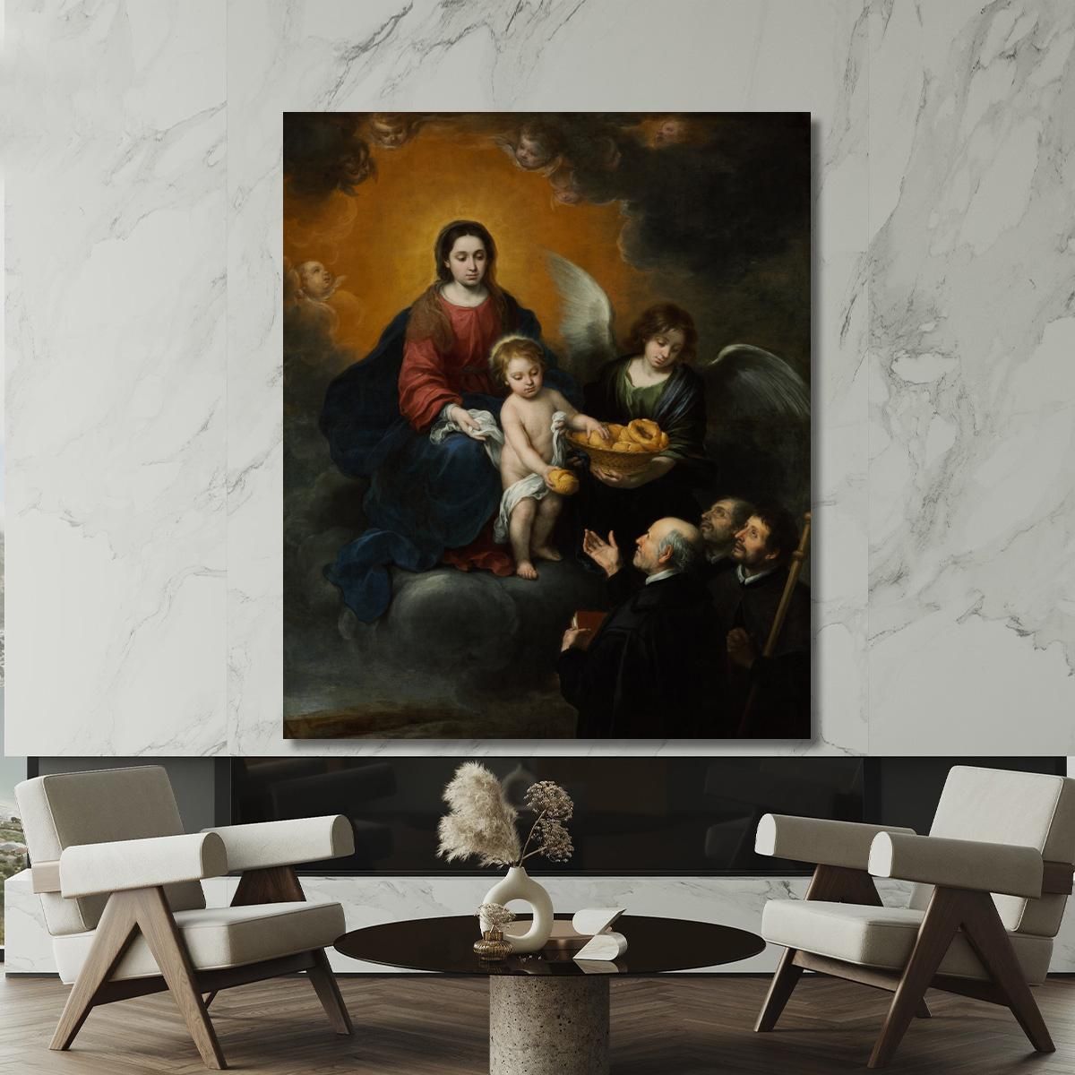 The Infant Christ Distributing Bread To The Pilgrims Bartolomé Estebán Murillo bem37 canvas print 