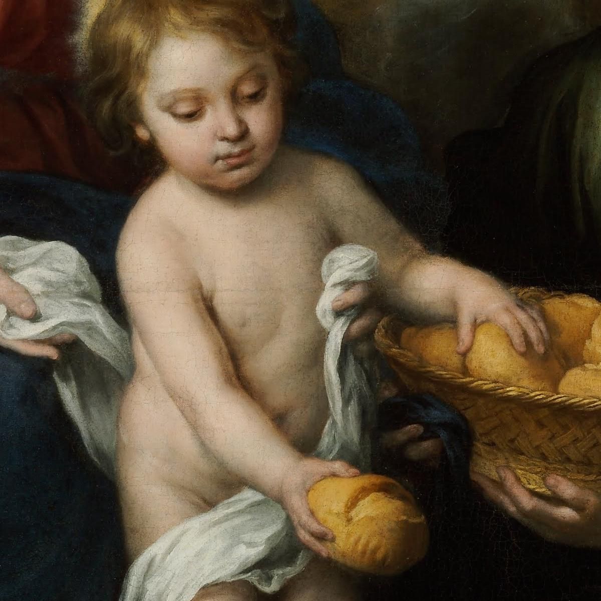 The Infant Christ Distributing Bread To The Pilgrims Bartolomé Estebán Murillo bem37 canvas print