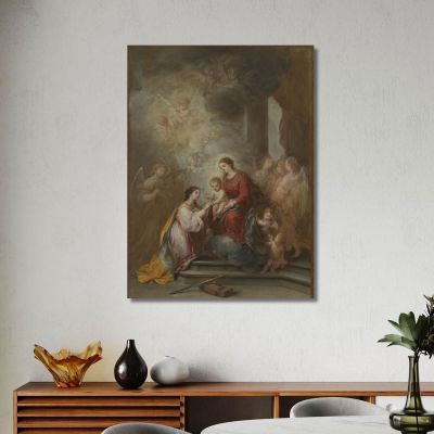 The Mystic Marriage Of Saint Catherine Bartolomé Estebán Murillo bem38 canvas print 