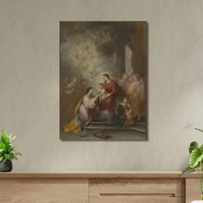 The Mystic Marriage Of Saint Catherine Bartolomé Estebán Murillo bem38 canvas print 