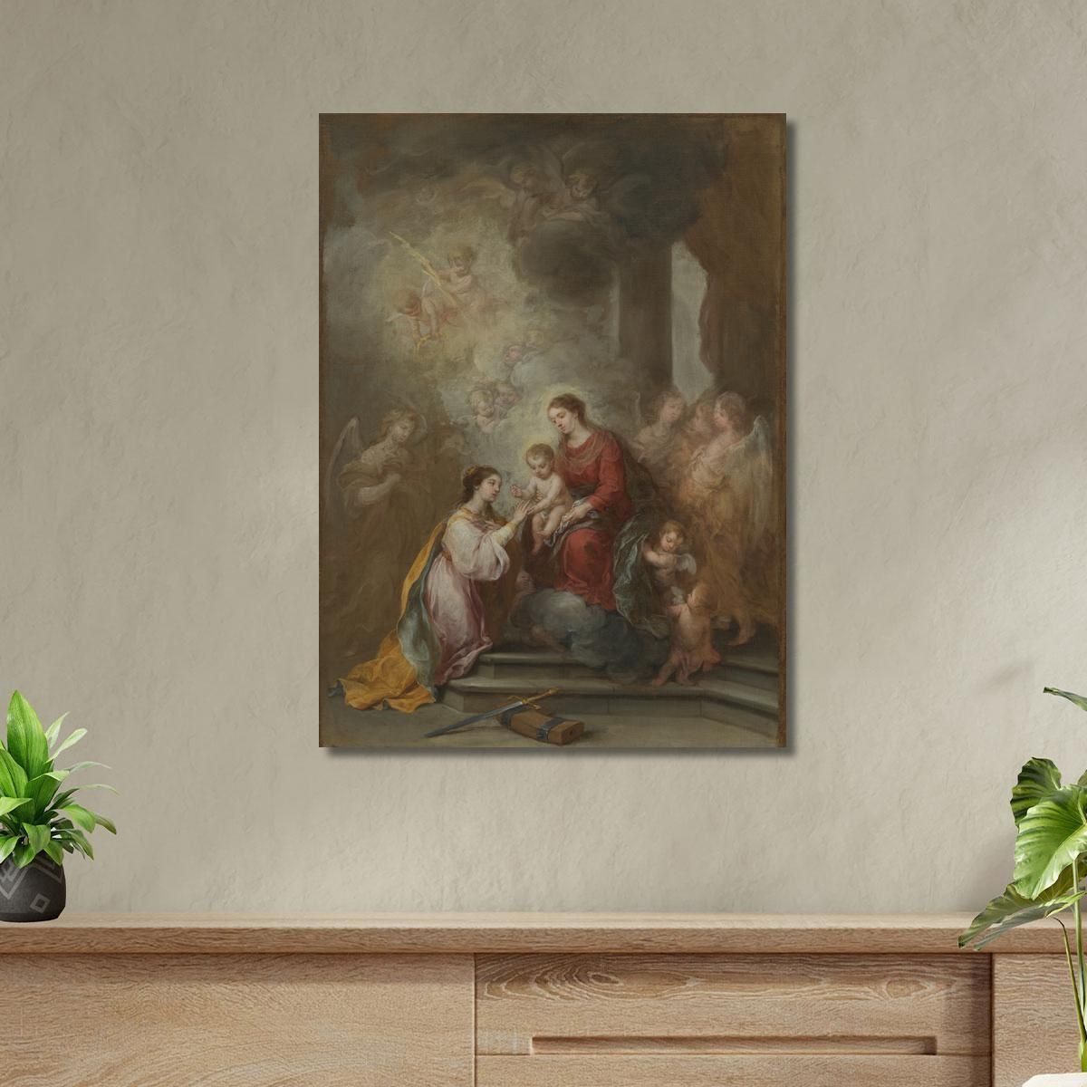 The Mystic Marriage Of Saint Catherine Bartolomé Estebán Murillo bem38 canvas print 