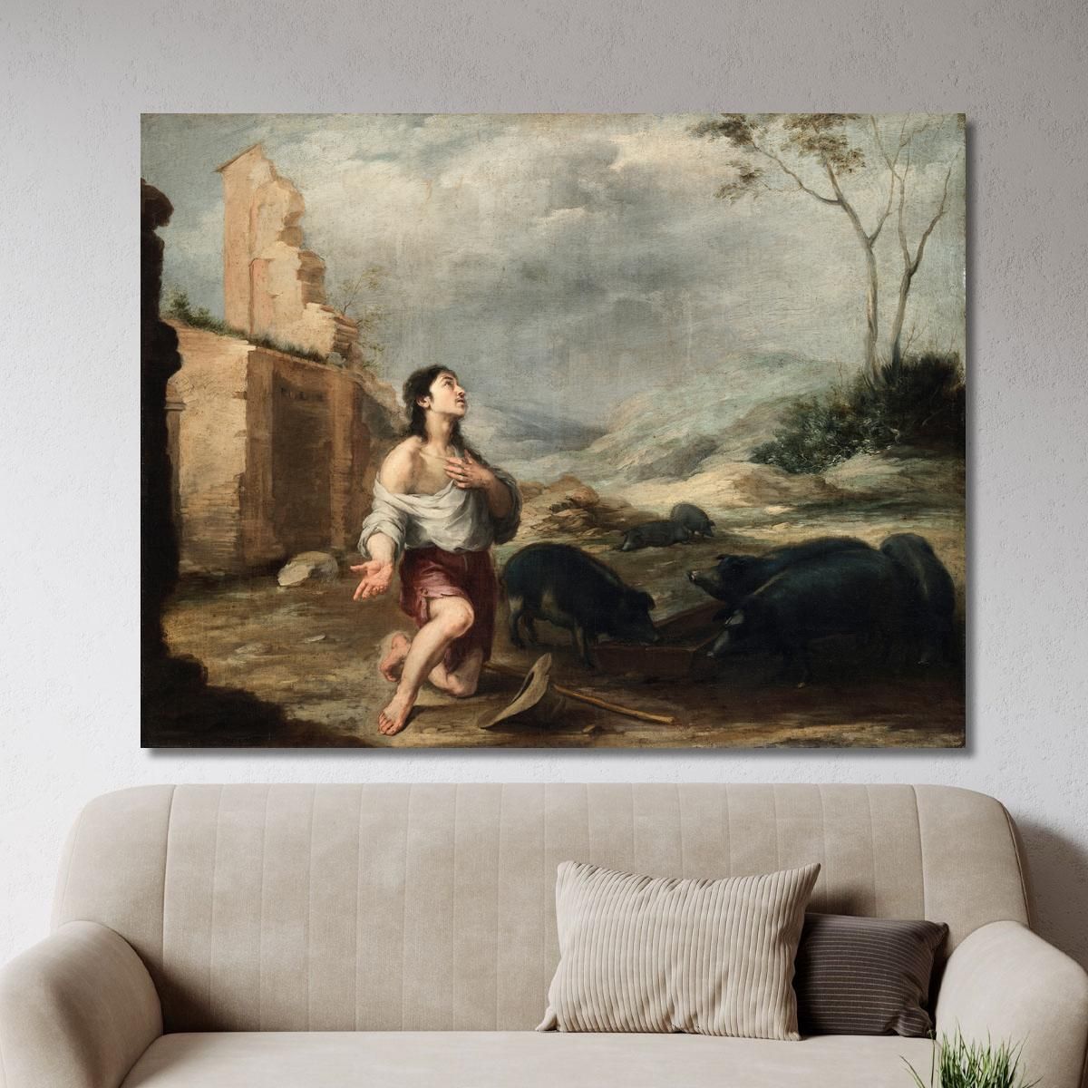 The Prodigal Son Feeding Swine Bartolomé Estebán Murillo bem44 canvas print 