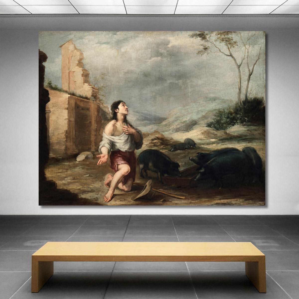 The Prodigal Son Feeding Swine Bartolomé Estebán Murillo bem44 canvas print 