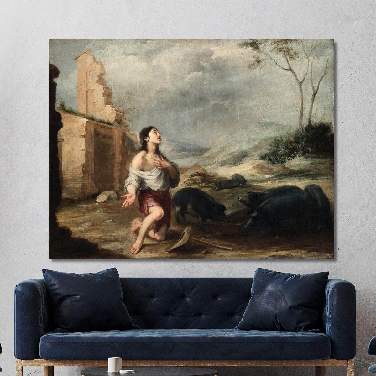 The Prodigal Son Feeding Swine Bartolomé Estebán Murillo bem44 canvas print 