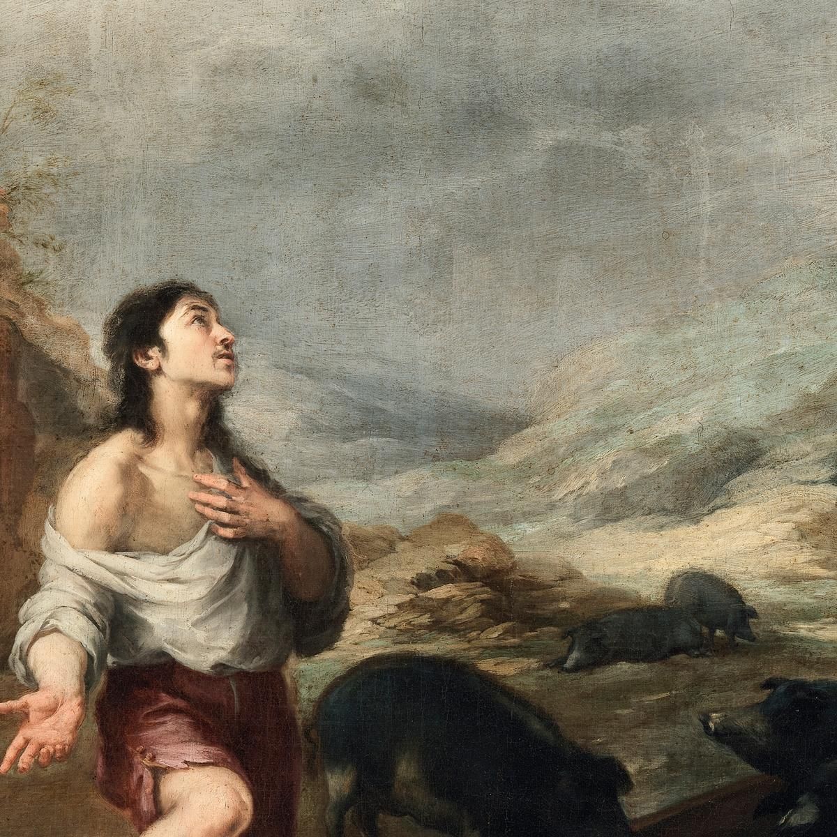 The Prodigal Son Feeding Swine Bartolomé Estebán Murillo bem44 canvas print