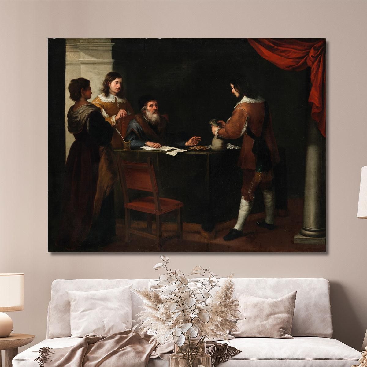 The Prodigal Son Receiving His Portion Bartolomé Estebán Murillo bem45 canvas print 