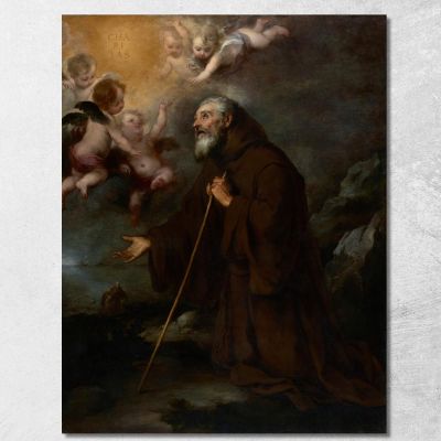 The Vision Of Saint Francis Of Paola Bartolomé Estebán Murillo bem52 canvas print 