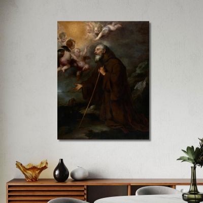 The Vision Of Saint Francis Of Paola Bartolomé Estebán Murillo bem52 canvas print 