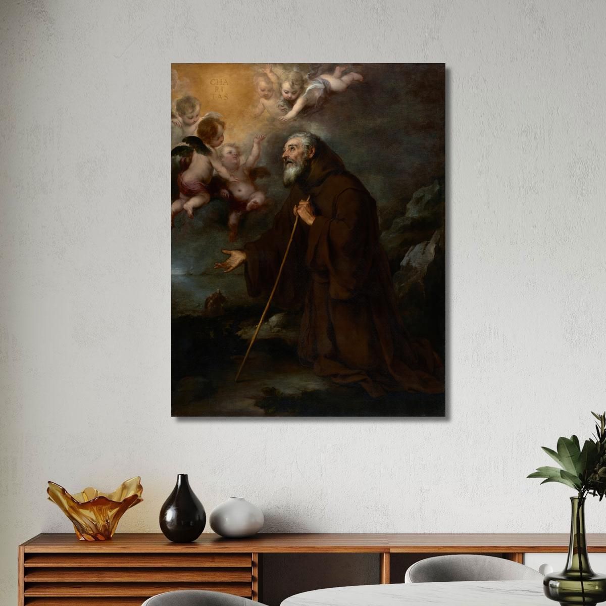 The Vision Of Saint Francis Of Paola Bartolomé Estebán Murillo bem52 canvas print 