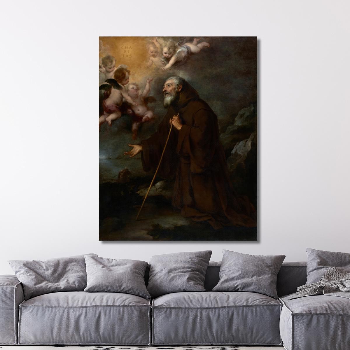 The Vision Of Saint Francis Of Paola Bartolomé Estebán Murillo bem52 canvas print 