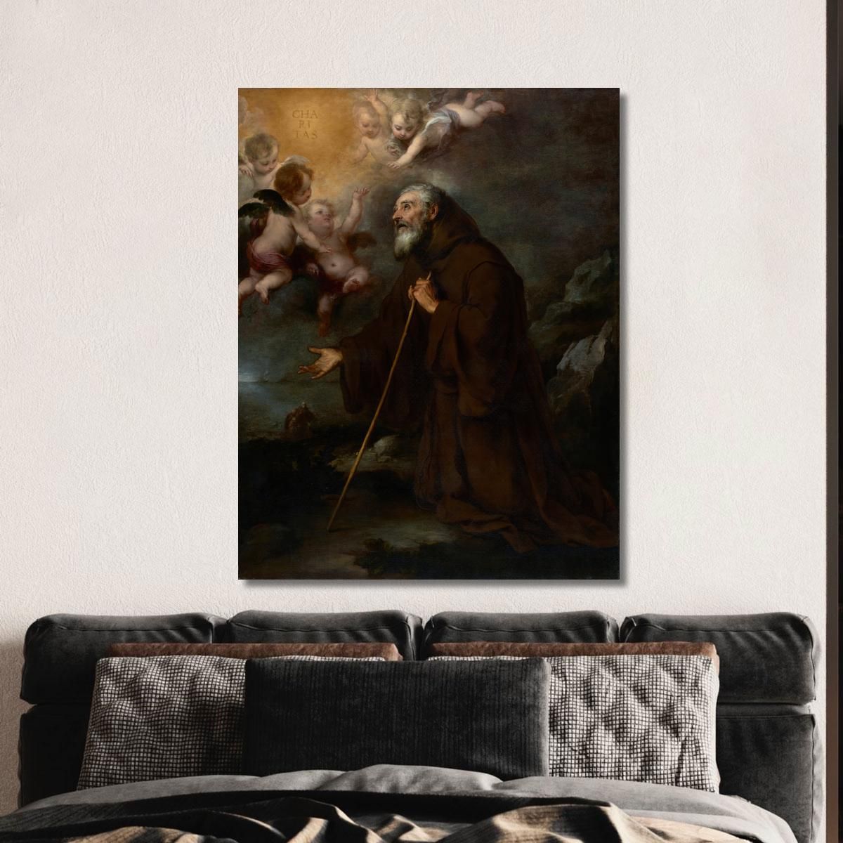 The Vision Of Saint Francis Of Paola Bartolomé Estebán Murillo bem52 canvas print 