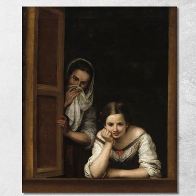 Two Women At A Window Bartolomé Estebán Murillo bem55 canvas print 