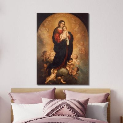 Virgin And Child In Glory Bartolomé Estebán Murillo bem56 canvas print 