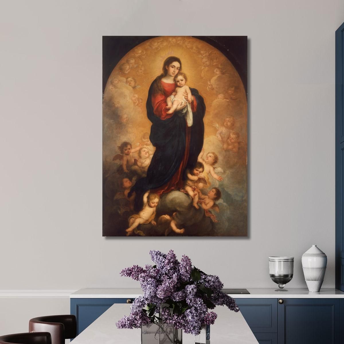 Virgin And Child In Glory Bartolomé Estebán Murillo bem56 canvas print 