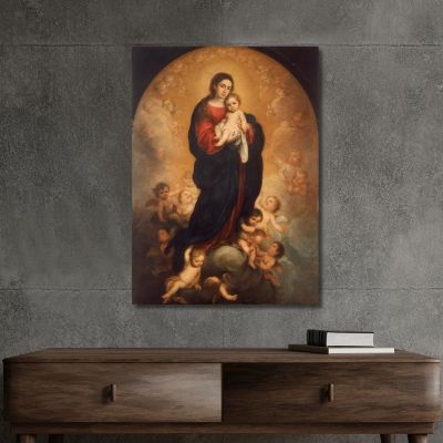 Virgin And Child In Glory Bartolomé Estebán Murillo bem56 canvas print 