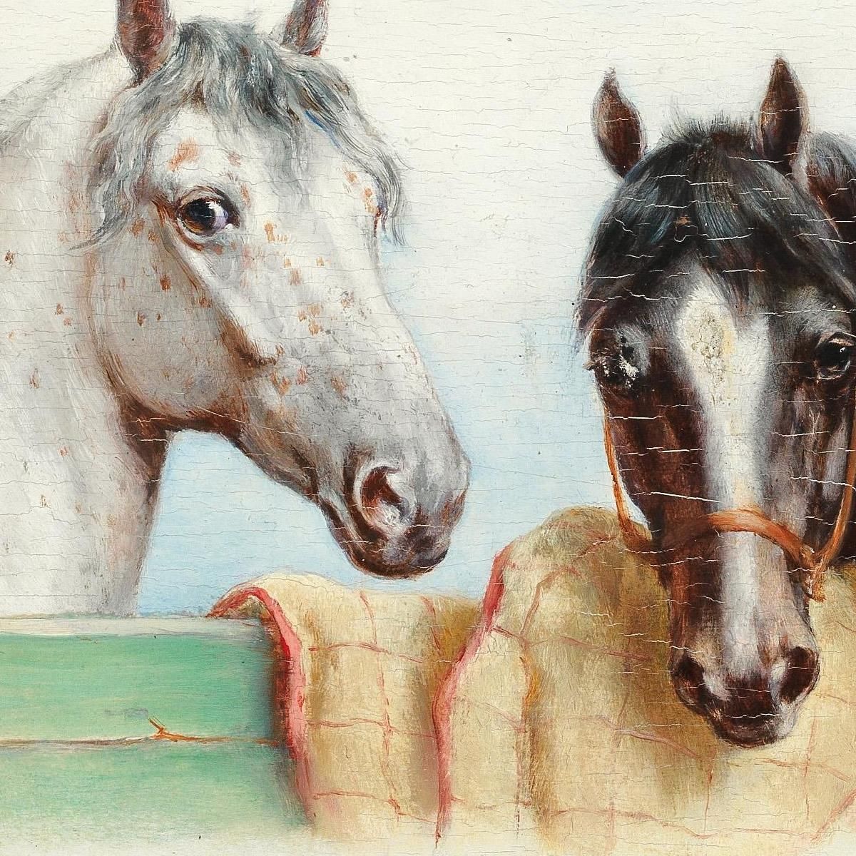 A Dog And Four Horses Carl Reichert crc22 canvas print