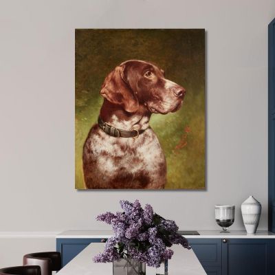 Head Of A German Shorthaired Pointer Carl Reichert crc30 canvas print 