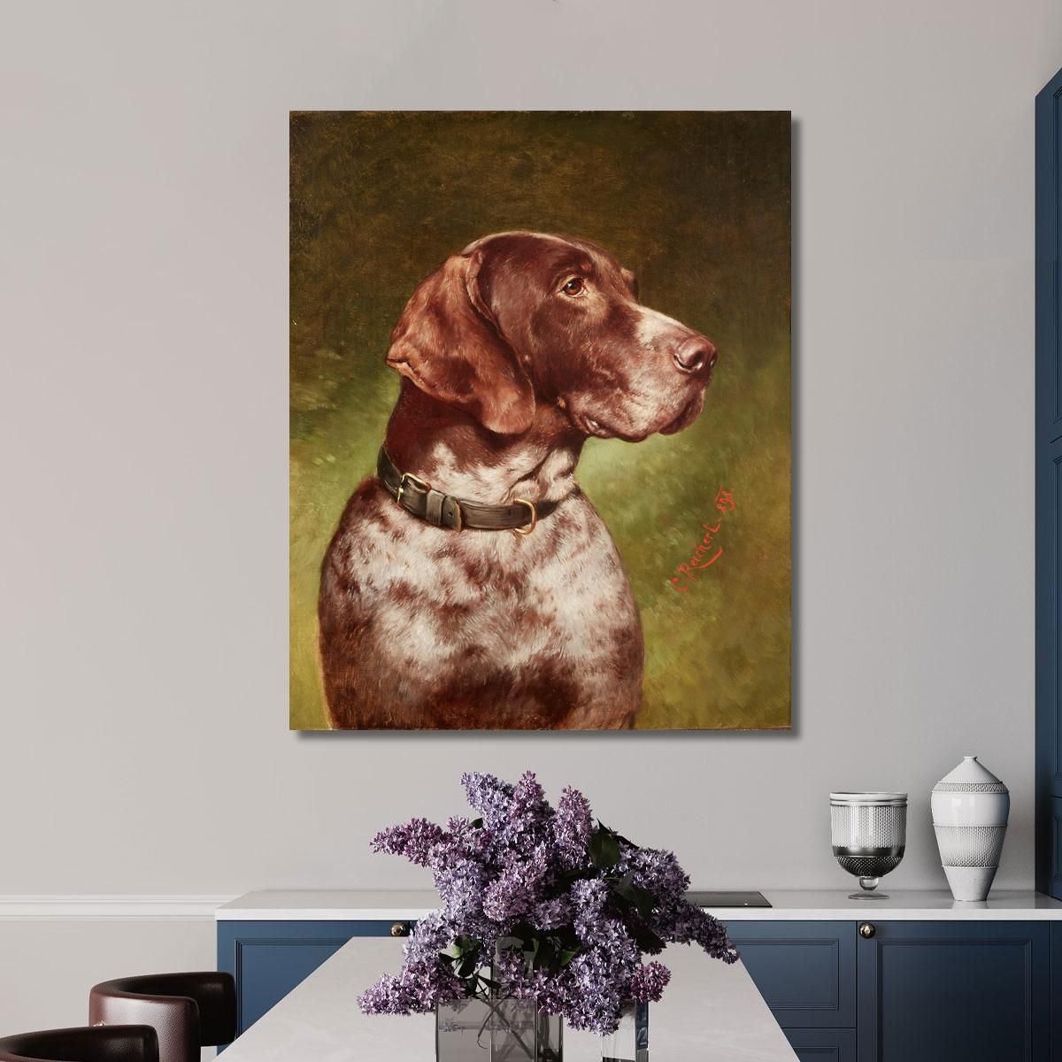 Head Of A German Shorthaired Pointer Carl Reichert crc30 canvas print 