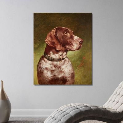 Head Of A German Shorthaired Pointer Carl Reichert crc30 canvas print 