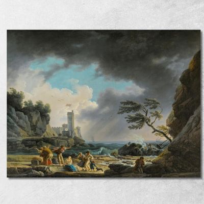 A Storm Near A Rocky Coast Claude-Joseph Vernet cjv11 canvas print 