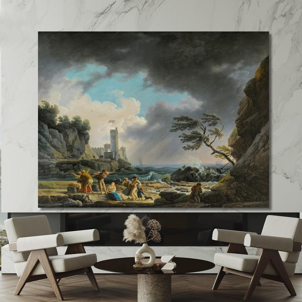 A Storm Near A Rocky Coast Claude-Joseph Vernet cjv11 canvas print 