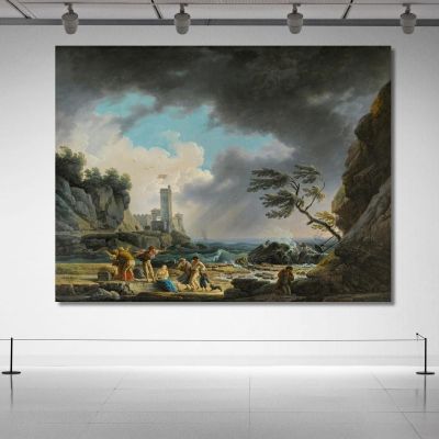 A Storm Near A Rocky Coast Claude-Joseph Vernet cjv11 canvas print 