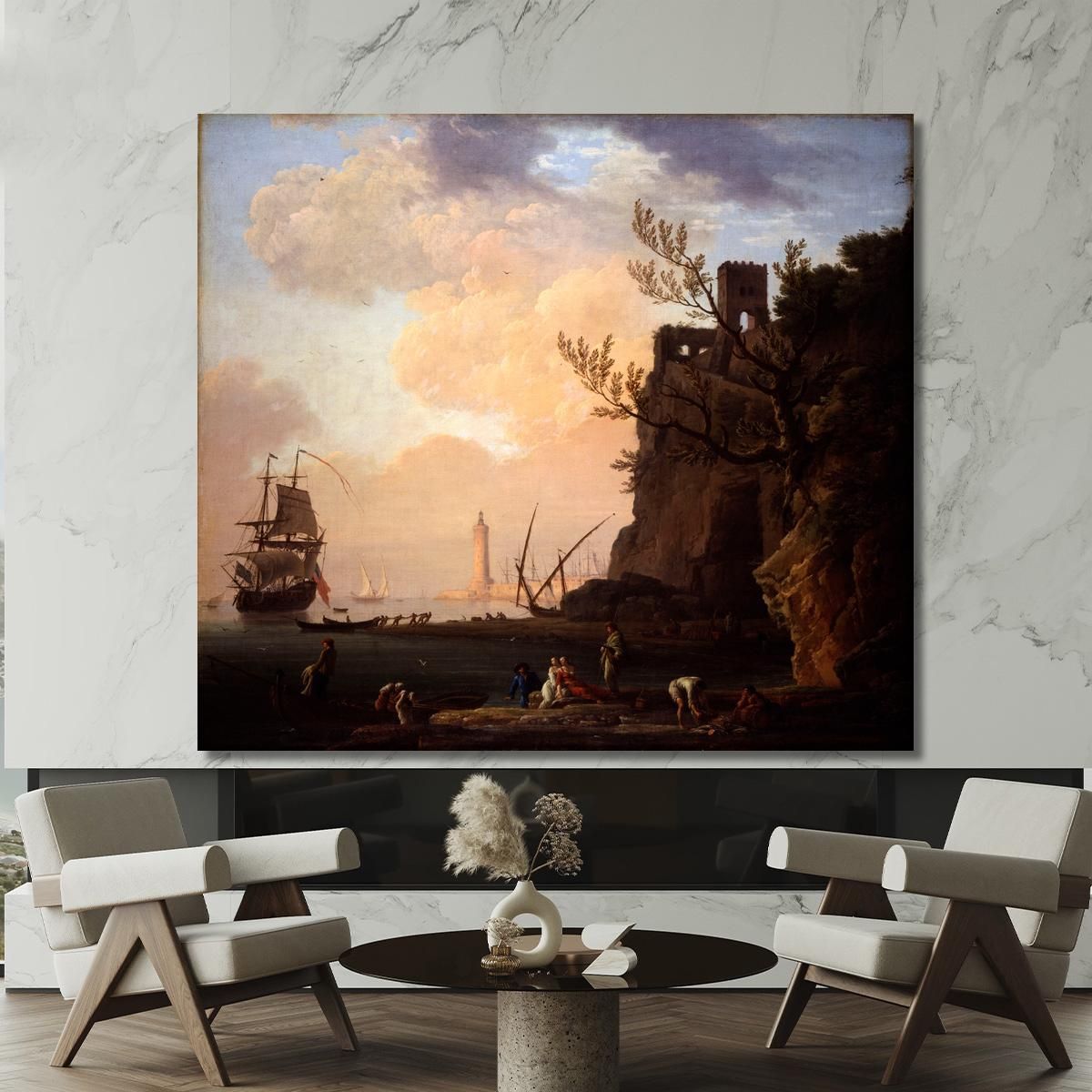 An Italianate Harbour Scene Claude-Joseph Vernet cjv14 canvas print 