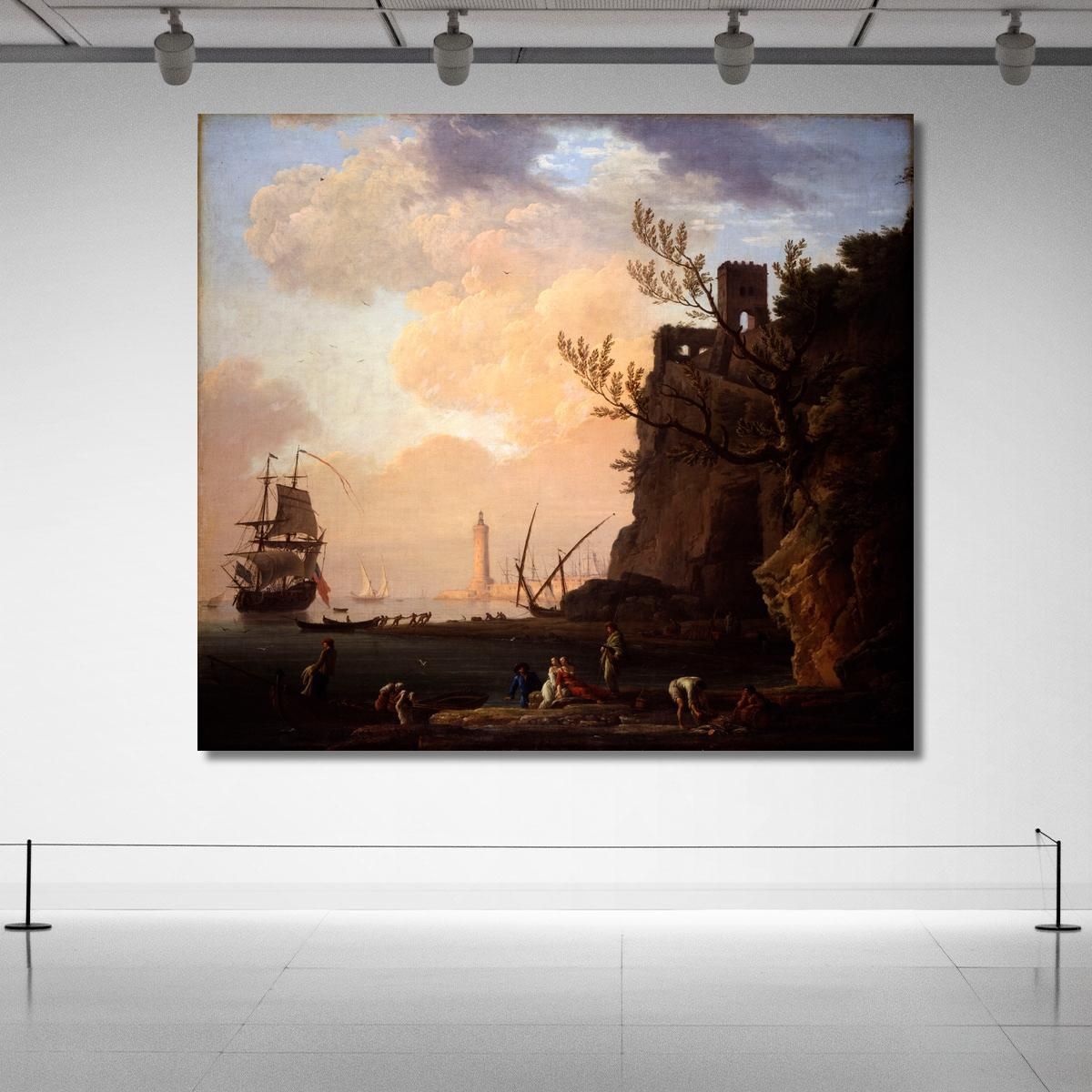 An Italianate Harbour Scene Claude-Joseph Vernet cjv14 canvas print 