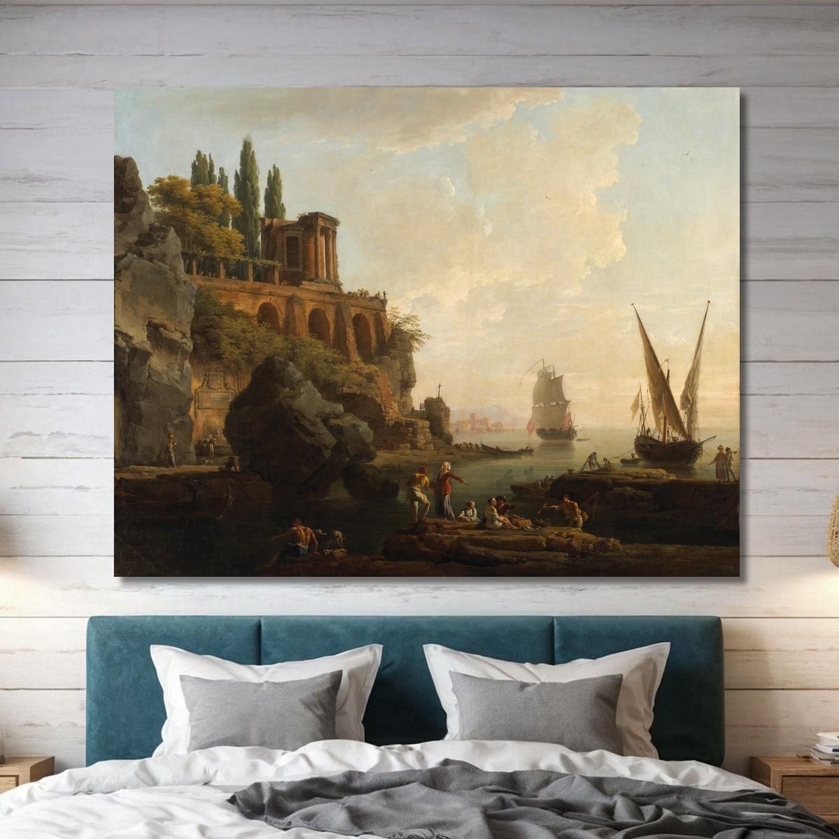 Imaginary Landscapeitalian Harbor Scene Claude-Joseph Vernet cjv18 canvas print 