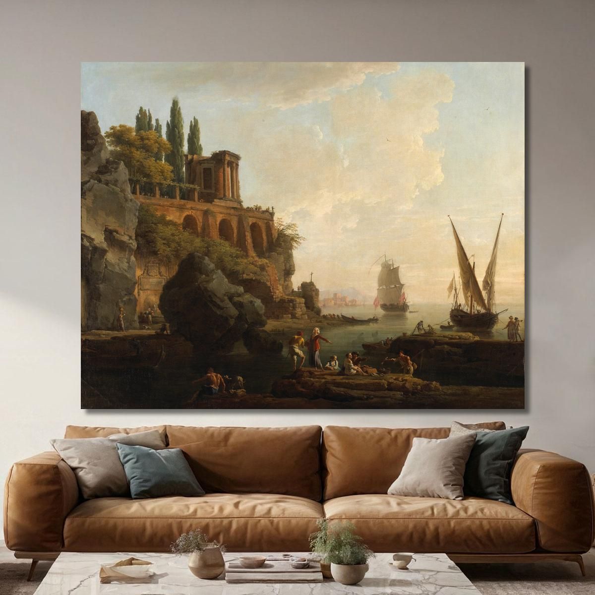 Imaginary Landscapeitalian Harbor Scene Claude-Joseph Vernet cjv18 canvas print 