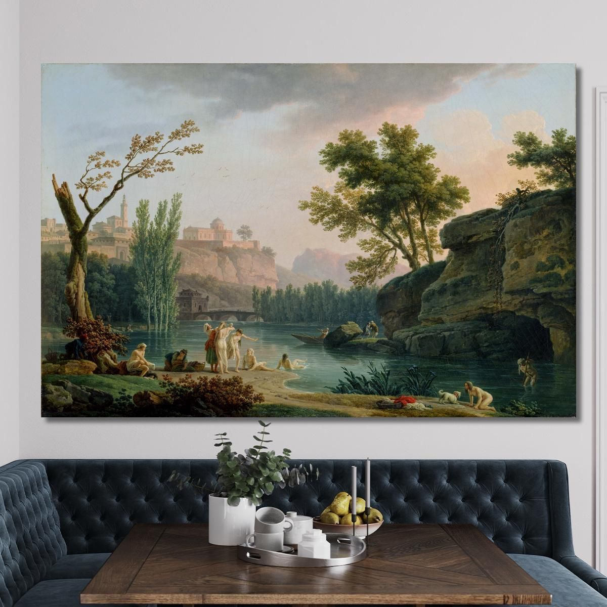 Summer Evening Landscape In Italy Claude-Joseph Vernet cjv29 canvas print 