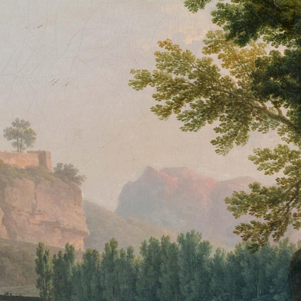 Summer Evening Landscape In Italy Claude-Joseph Vernet cjv29 canvas print