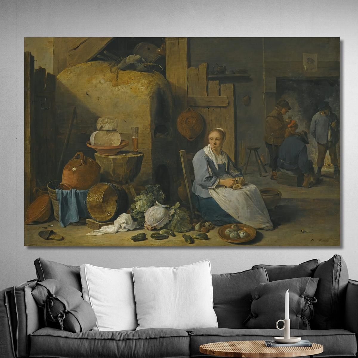 A Barn Interior With A Maid Preparing Vegetables David Teniers The Younger dty1 canvas print 