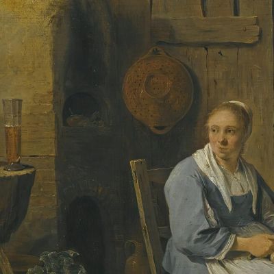 A Barn Interior With A Maid Preparing Vegetables David Teniers The Younger dty1 canvas print