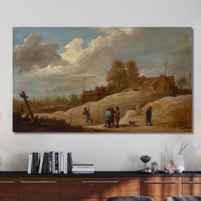 A Landscape With Figures On The Outskirts Of A Town David Teniers The Younger dty9 canvas print 