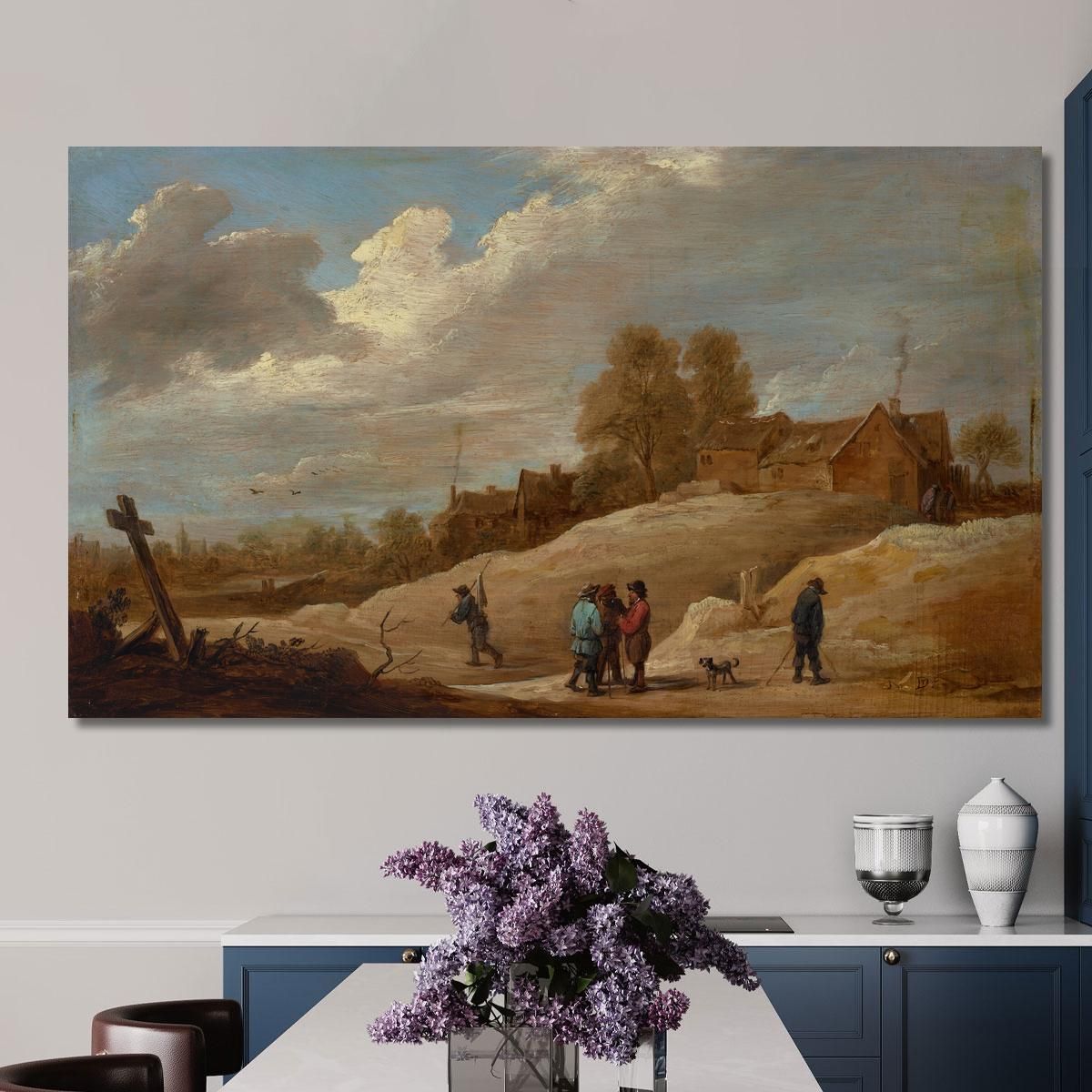 A Landscape With Figures On The Outskirts Of A Town David Teniers The Younger dty9 canvas print 