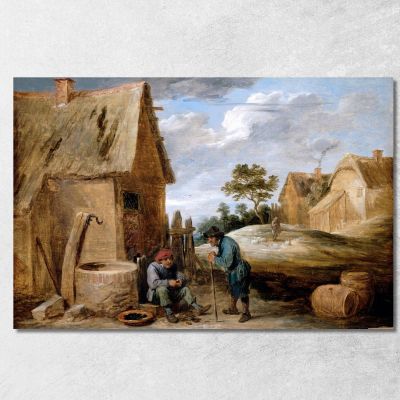 A Peasant Eating Mussels David Teniers The Younger dty11 canvas print 