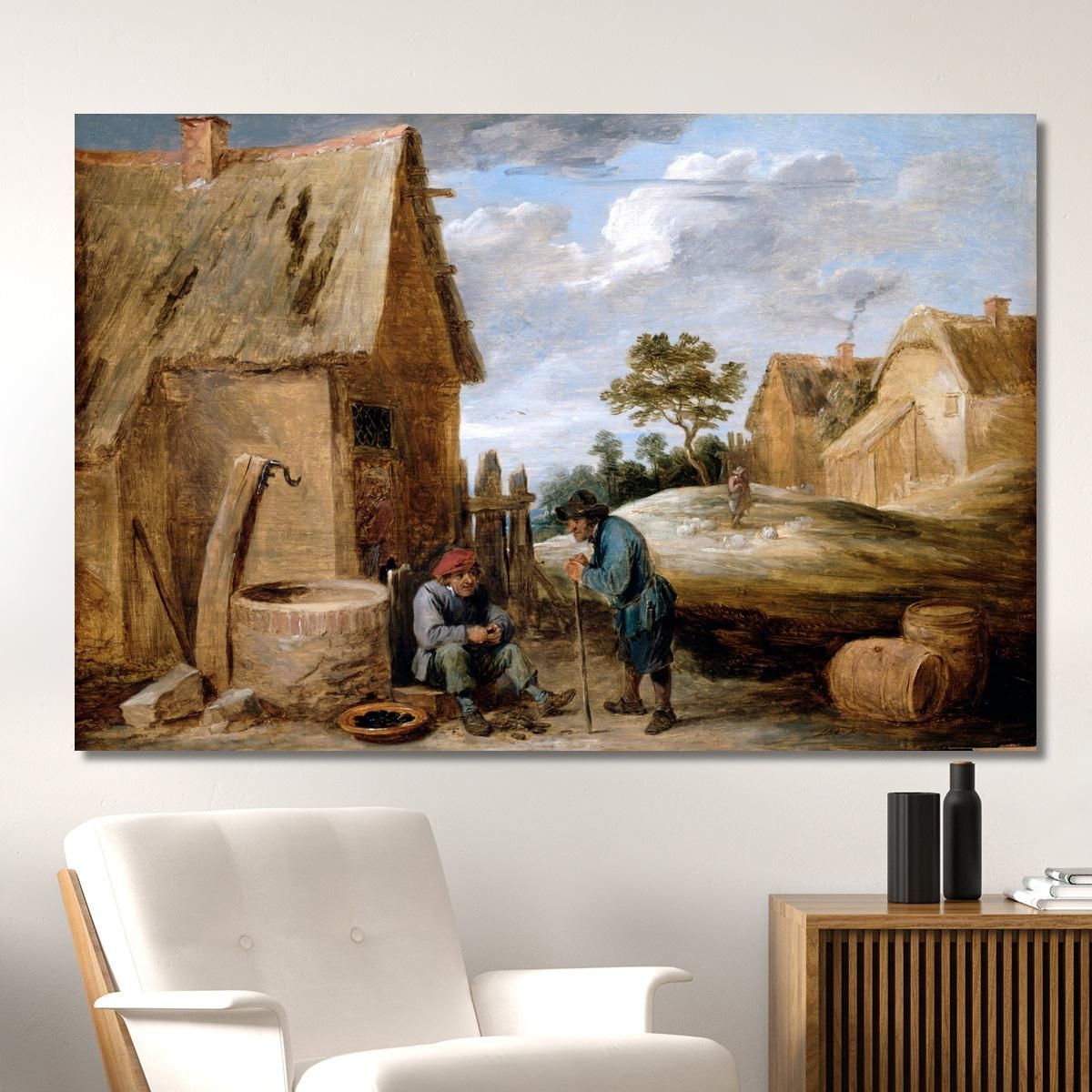 A Peasant Eating Mussels David Teniers The Younger dty11 canvas print 