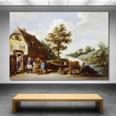 A Riverside Inn David Teniers The Younger dty14 canvas print 
