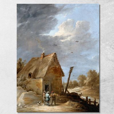 A Road Near A Cottage David Teniers The Younger dty15 canvas print 