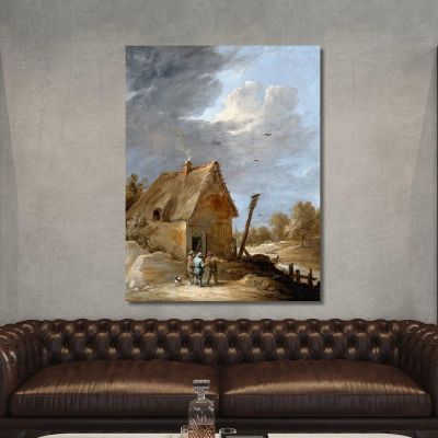 A Road Near A Cottage David Teniers The Younger dty15 canvas print 